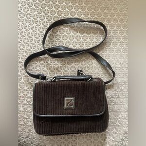 Connections bag , brown bag, vintage bag , bag with mirror